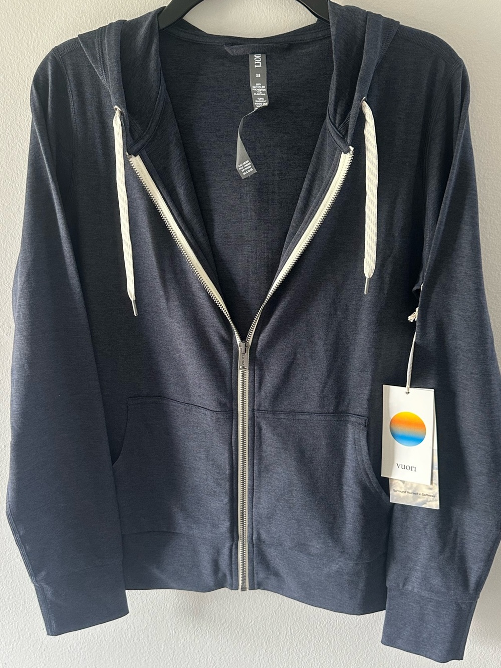 Vuori Halo Performance Hoodie 2.0 XS Midnight Heather Full Zip DreamKnit NWT